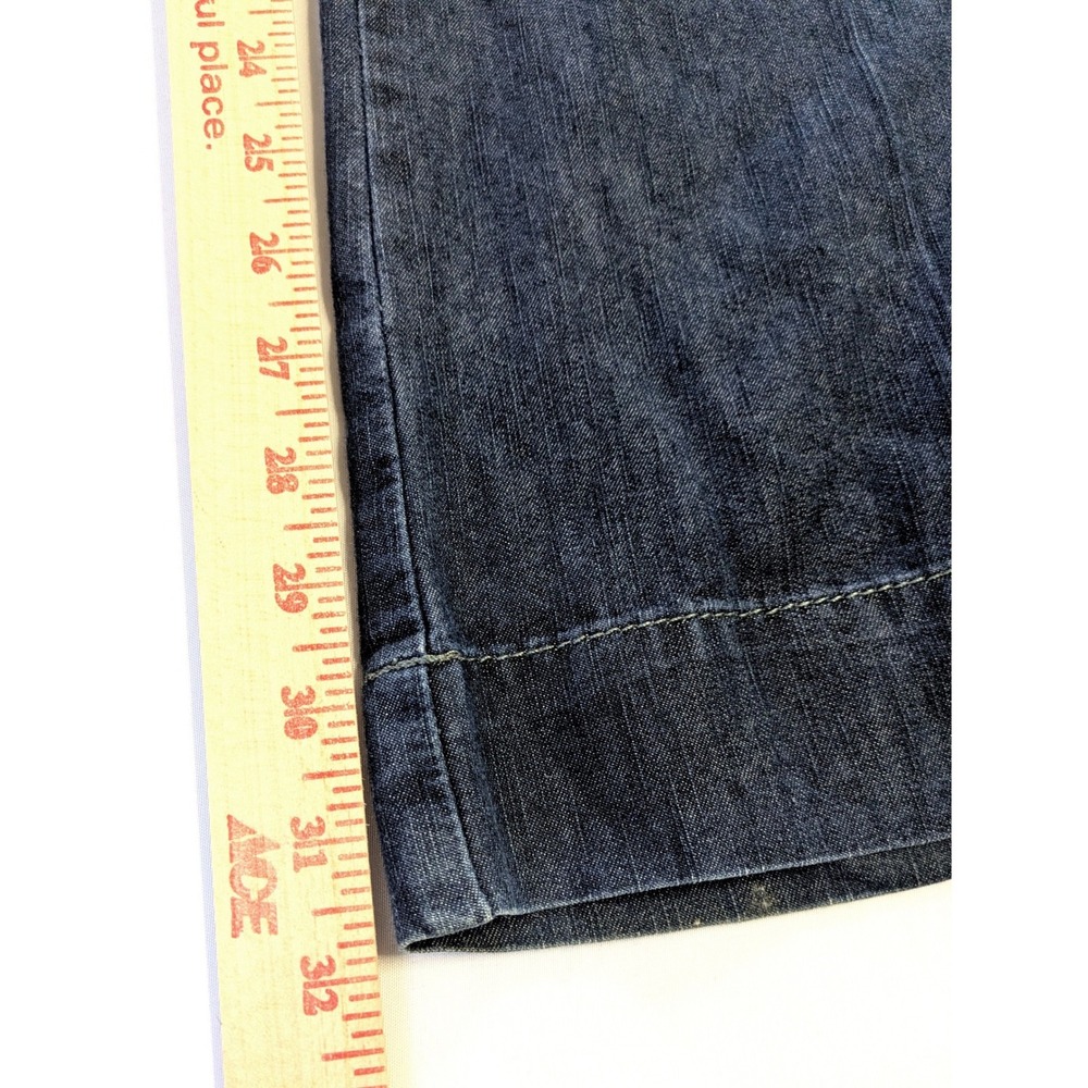 Apt 9 Womens Wide Leg Sailor Jeans Dark Wash Blue Denim Size 10 Nautical Buttons - Picture 6 of 6